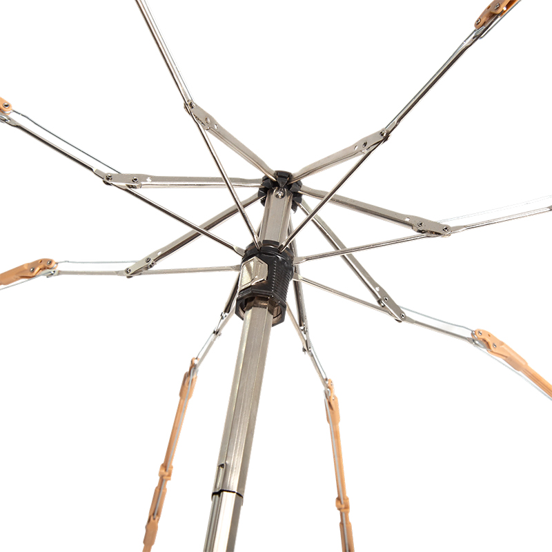 How can a folding umbrella stand achieve compact storage and effectively conserve space in entrances and hallways?